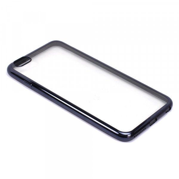 Wholesale Apple iPhone 6s 6 4.7 Crystal Clear Electroplate Hybrid Soft Case (Navy Blue)